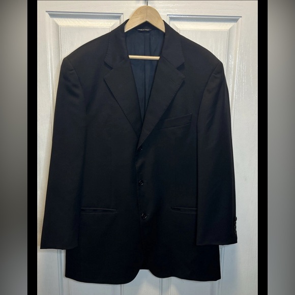 Gian Luca Isaia Napoli Black Coat 40R 100% Wool Italy